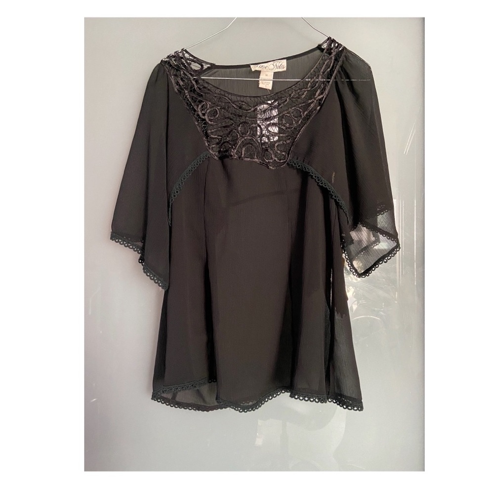 Black sheer blouse